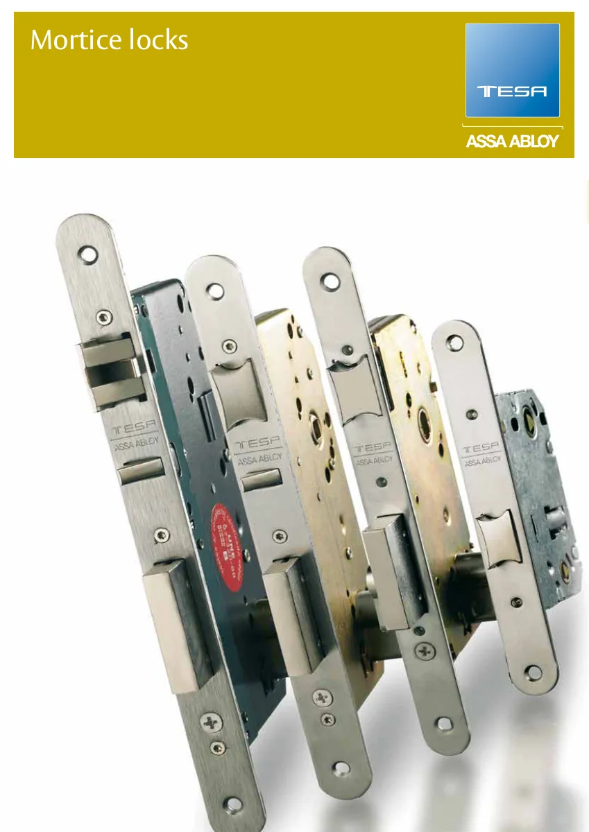 TESA Mortise locks for wooden doors — English cover, first page