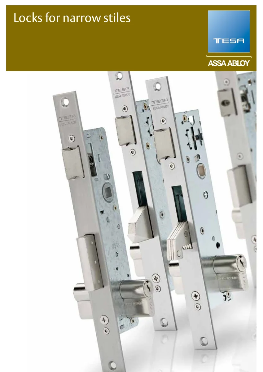 TESA Narrow-stile locks — English cover, first page